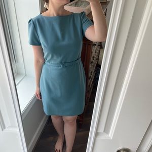 Sheath work dress with belt